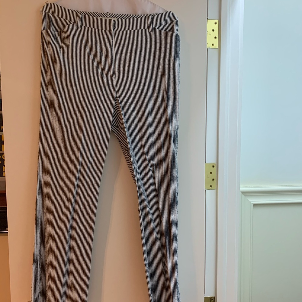 Doncaster Blue White Stripe Seersucker Pants